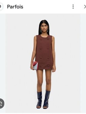 Parfois x Vicky Montanari - Chocolate Brown Sleeveless Mini Dress